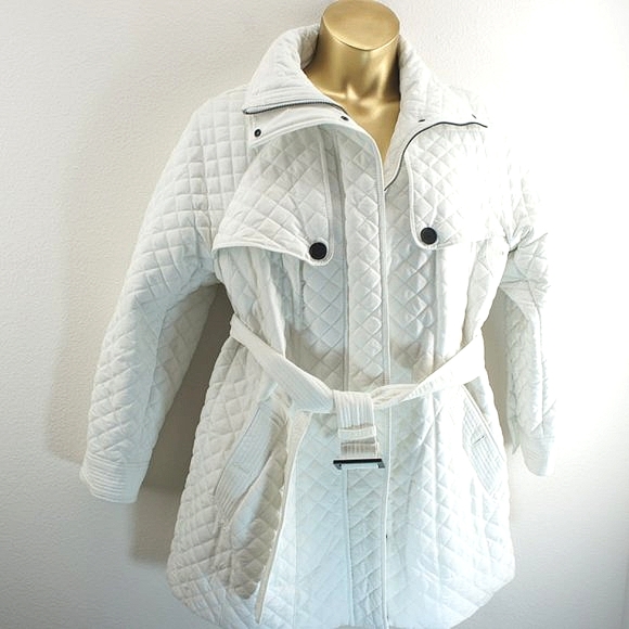 Jones New York Jackets & Blazers - Jones  new york white quiled belted coat size 1X